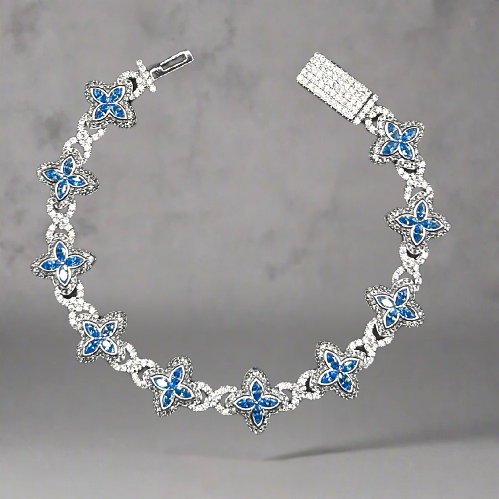 ICED OUT 'CLOVER BRACELET XII - 925 SILVER -