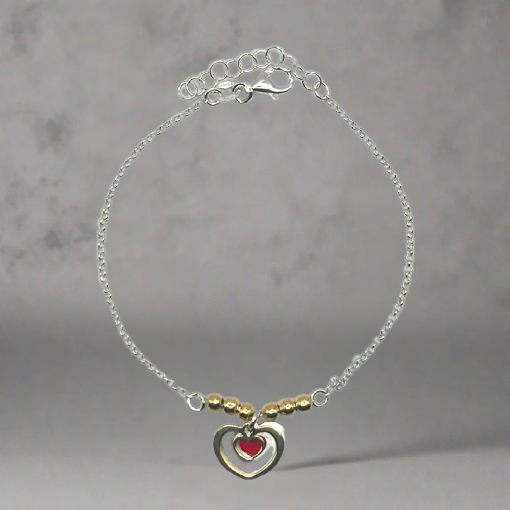 Hart bedel armband - 925 zilver -