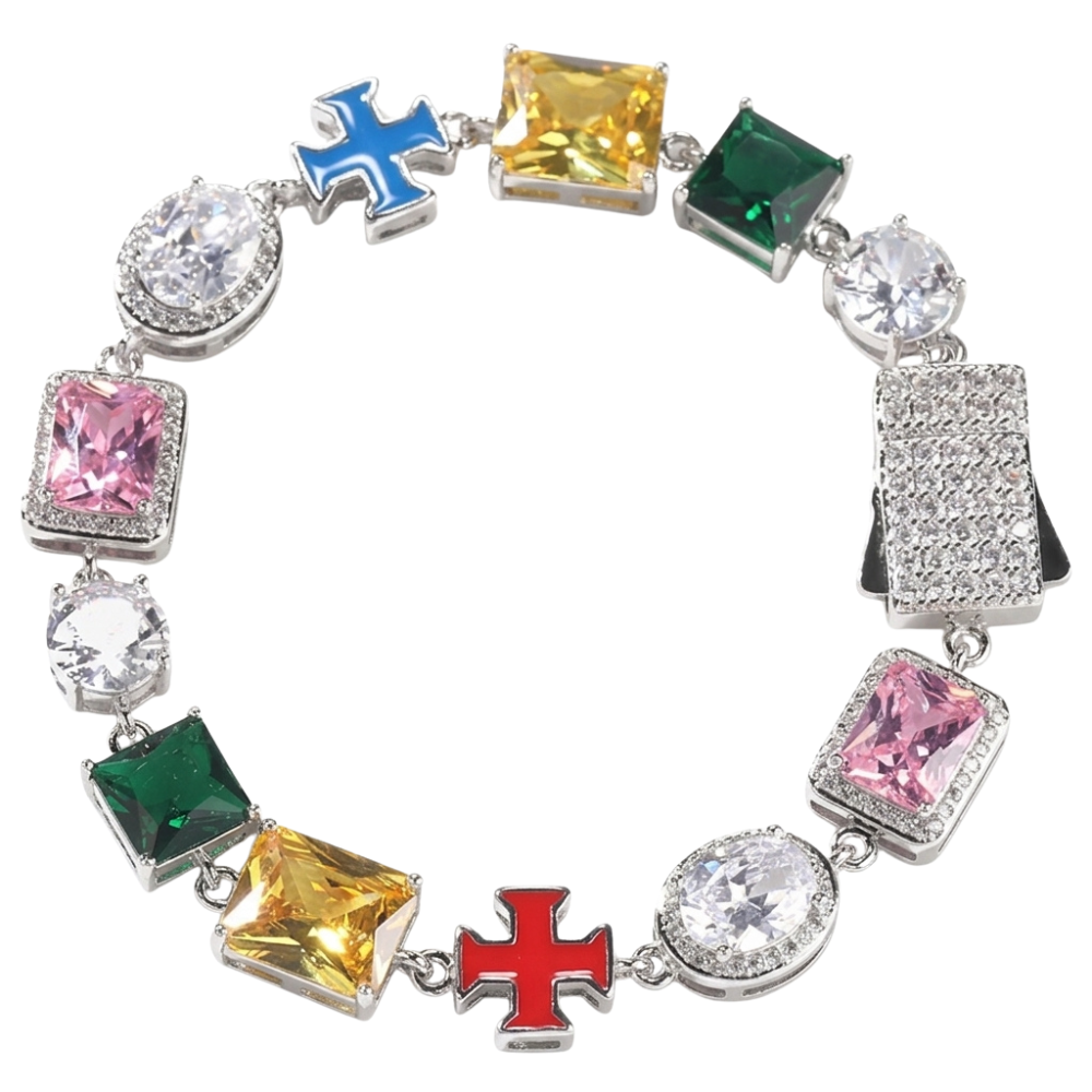 ZILVEREN KLEURVOLLE MOISSANITE ARMBAND - 925 ZILVER -