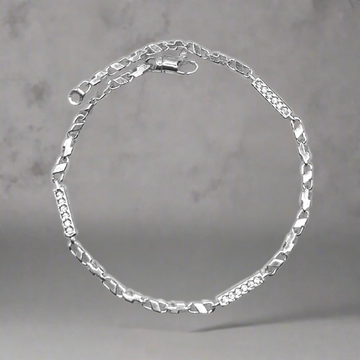 Zilveren link blokken armband - 925 zilver -