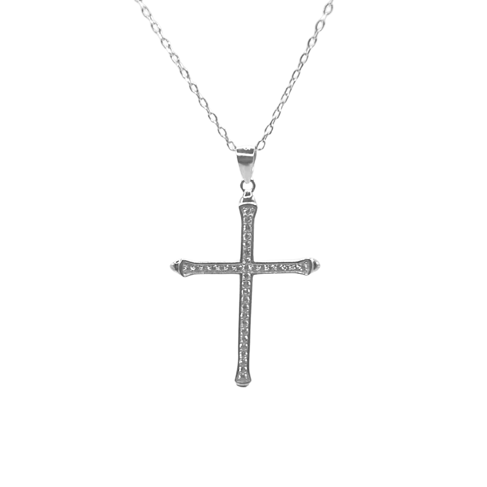 ICED OUT KRUIS KETTING L - 925 ZILVER -