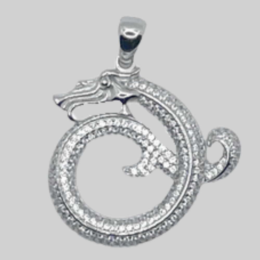 Zilveren draak hanger - 925 zilver -