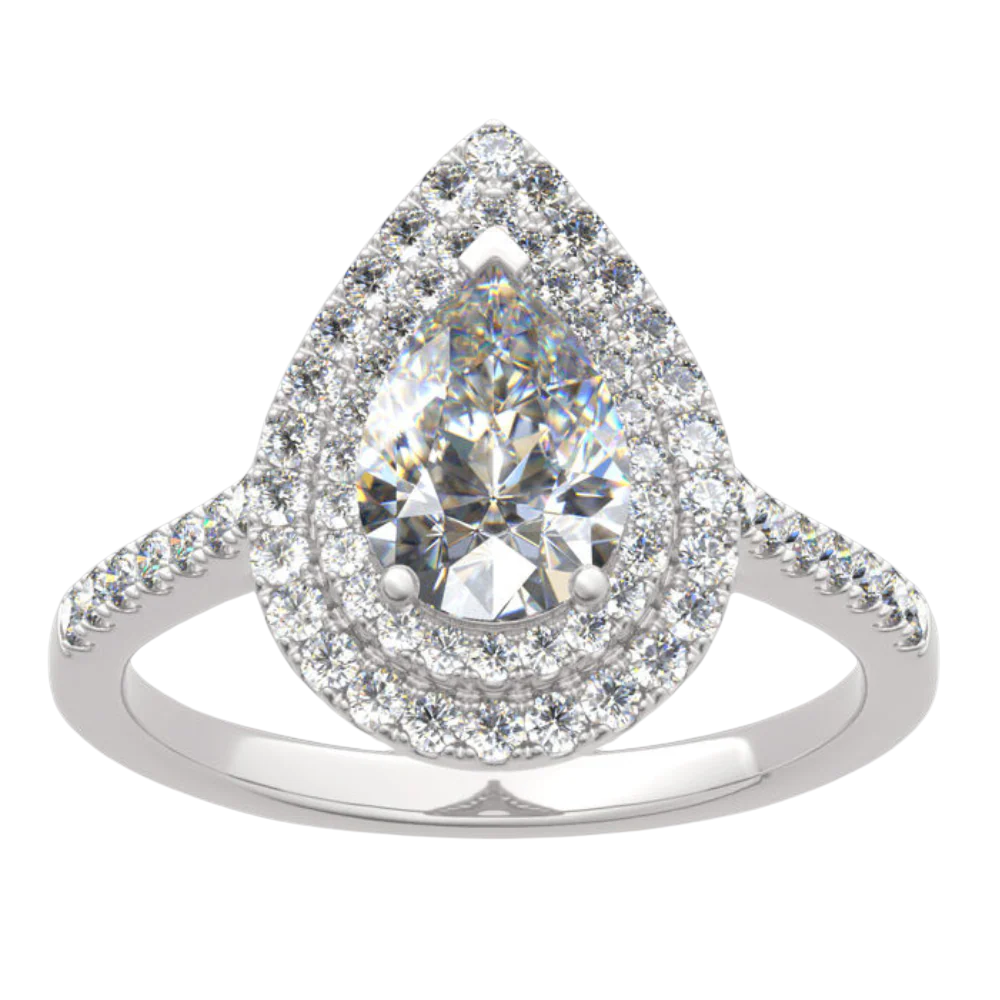 Zilveren ovale iced out ring - 925 zilver -