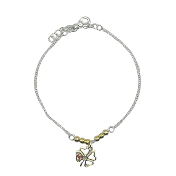 Klaver bedel armband - 925 zilver -