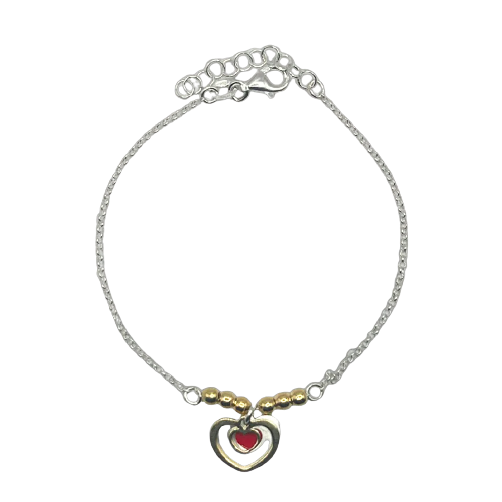 Hart bedel armband - 925 zilver -