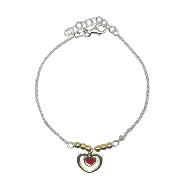 Hart bedel armband - 925 zilver -