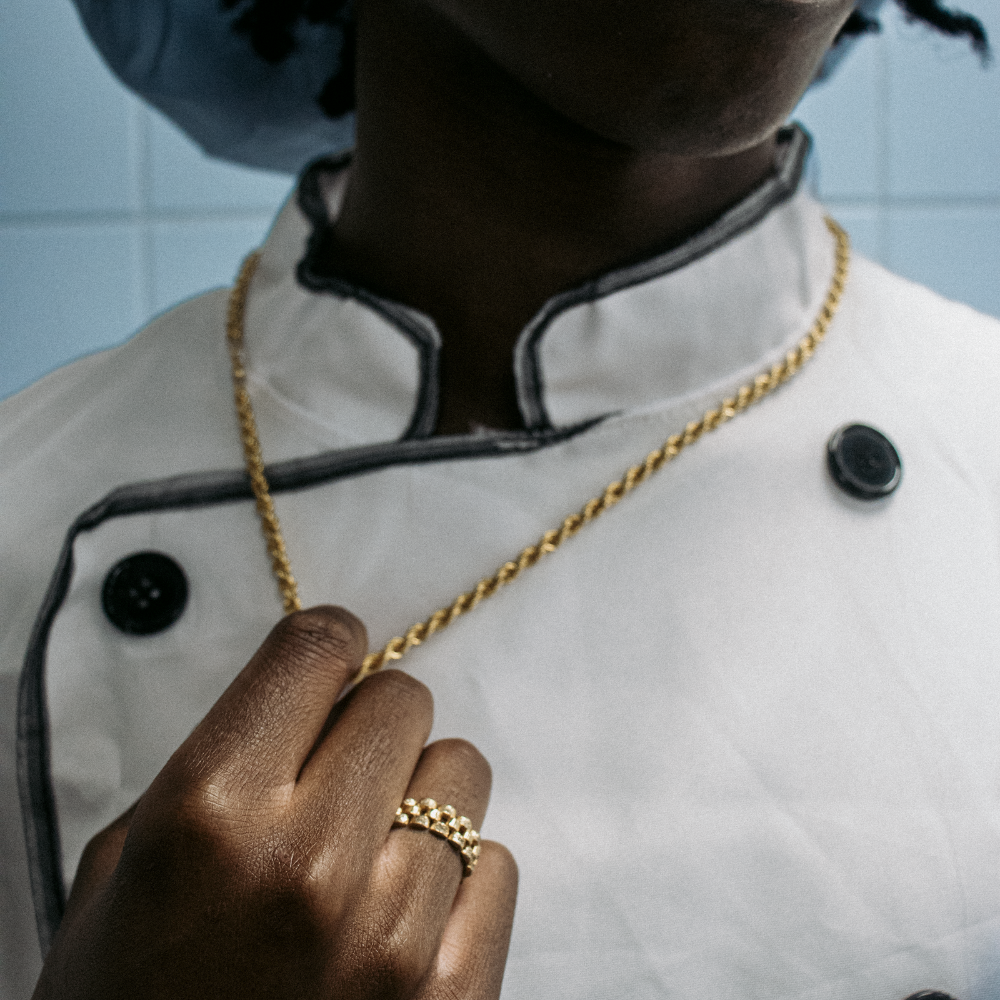 14 KARAAT 'SCHAKELRING' - 14 KARAAT GOUD -