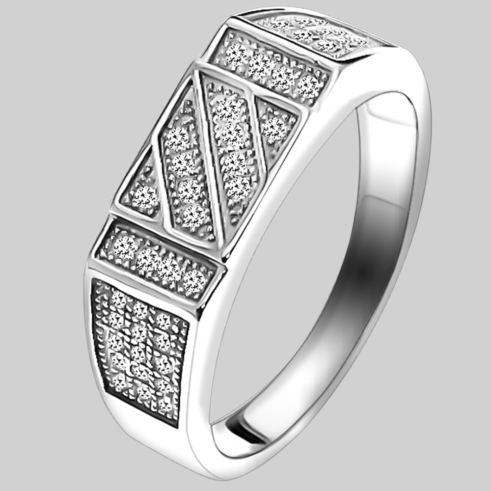 Zilveren blok ring - 925 zilver -