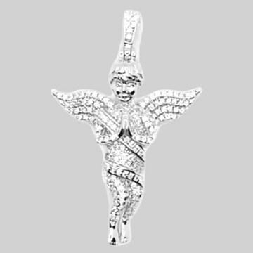 Iced out engel hanger - 925 zilver -
