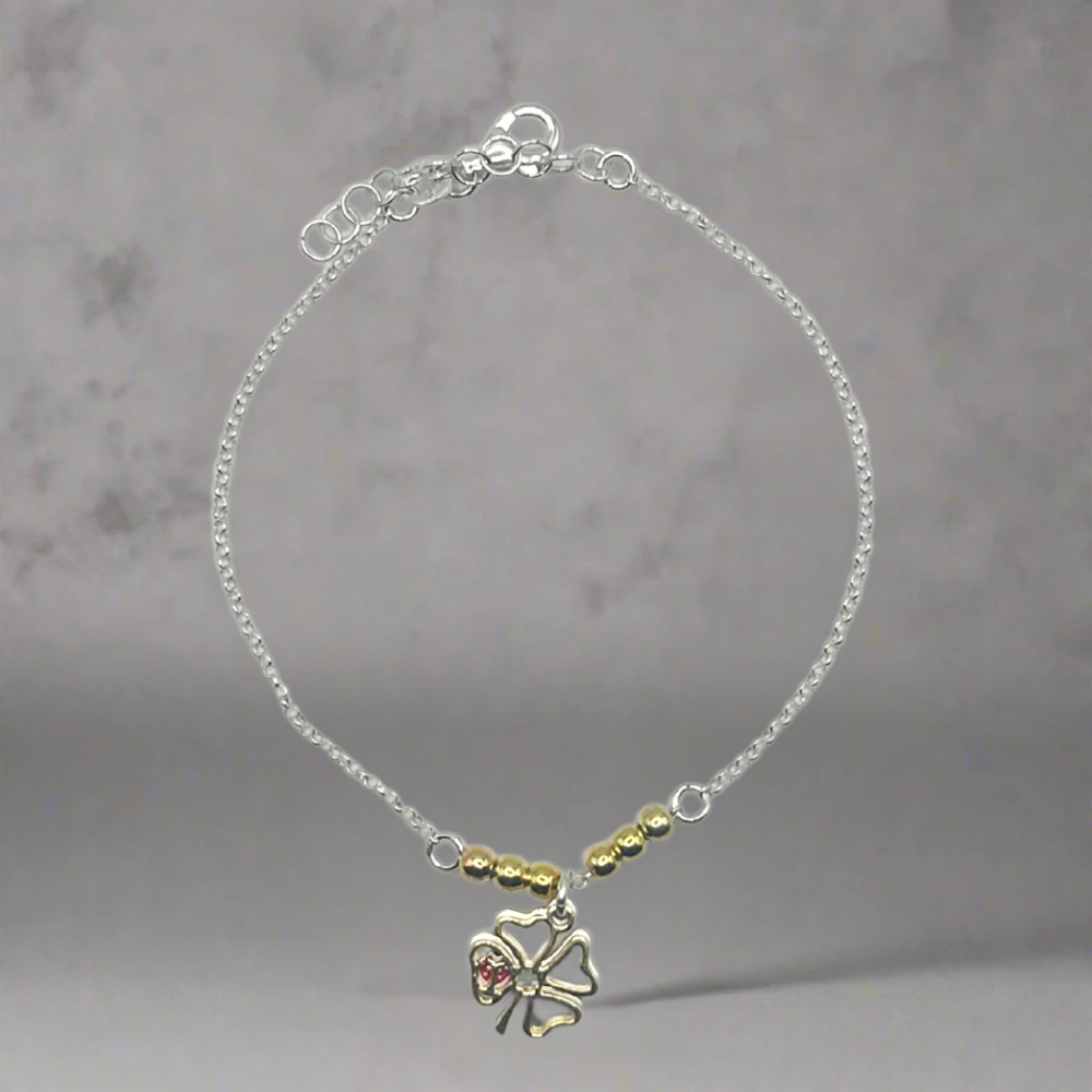 Klaver bedel armband - 925 zilver -