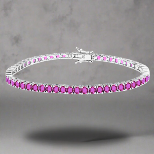 3 MM lichtroze tennis armband - 925 zilver -