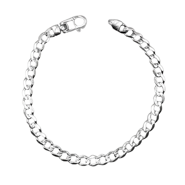 5 MM platte schakelarmband - 925 zilver -