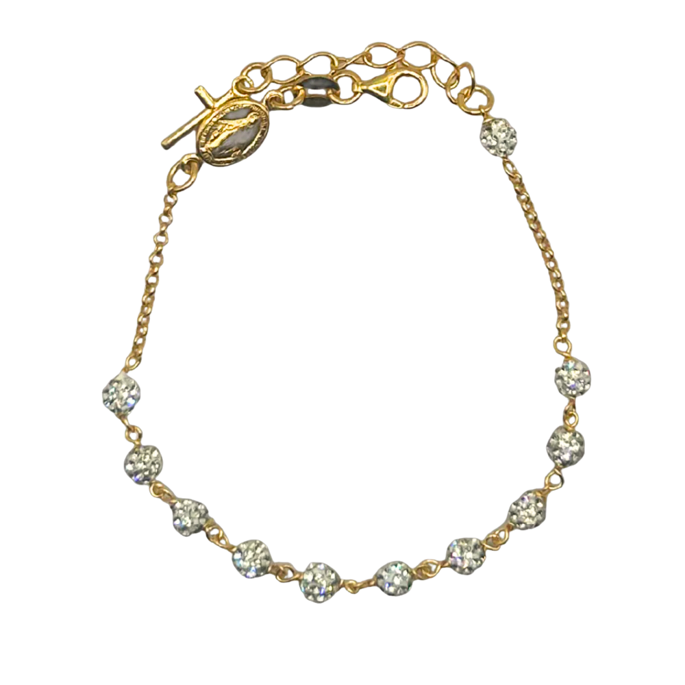 Gouden rozenkrans armband - 925 zilver -