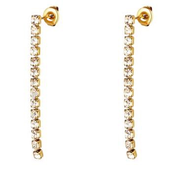 Zilveren gouden tennis oorbellen - 925 zilver -