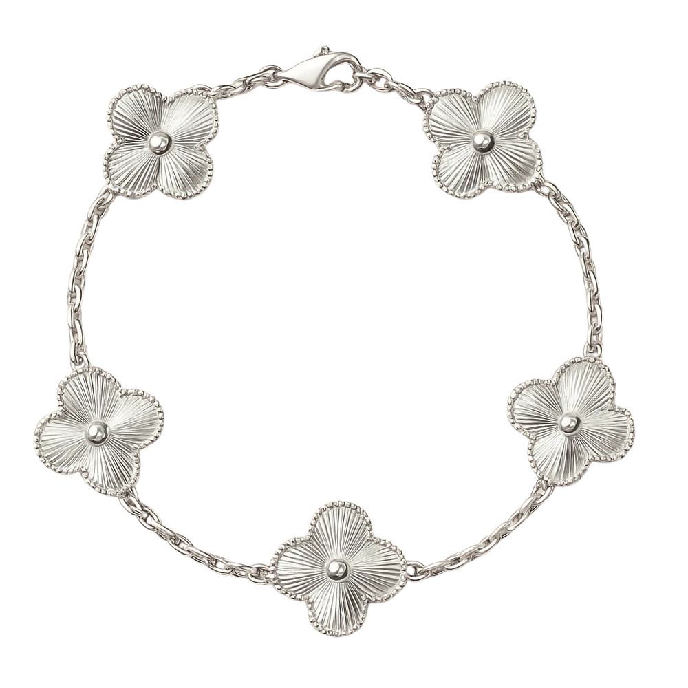 ZILVEREN 18KRT GOLDPATED KLAVER ARMBANDEN - 925 ZILVER -