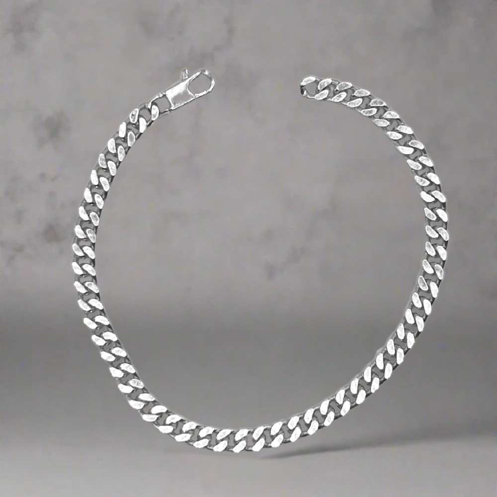 Zilveren schakel armband - 925 zilver -