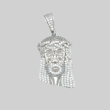 ZILVEREN ICED OUT JEZUS HANGER S - 925 ZILVER -
