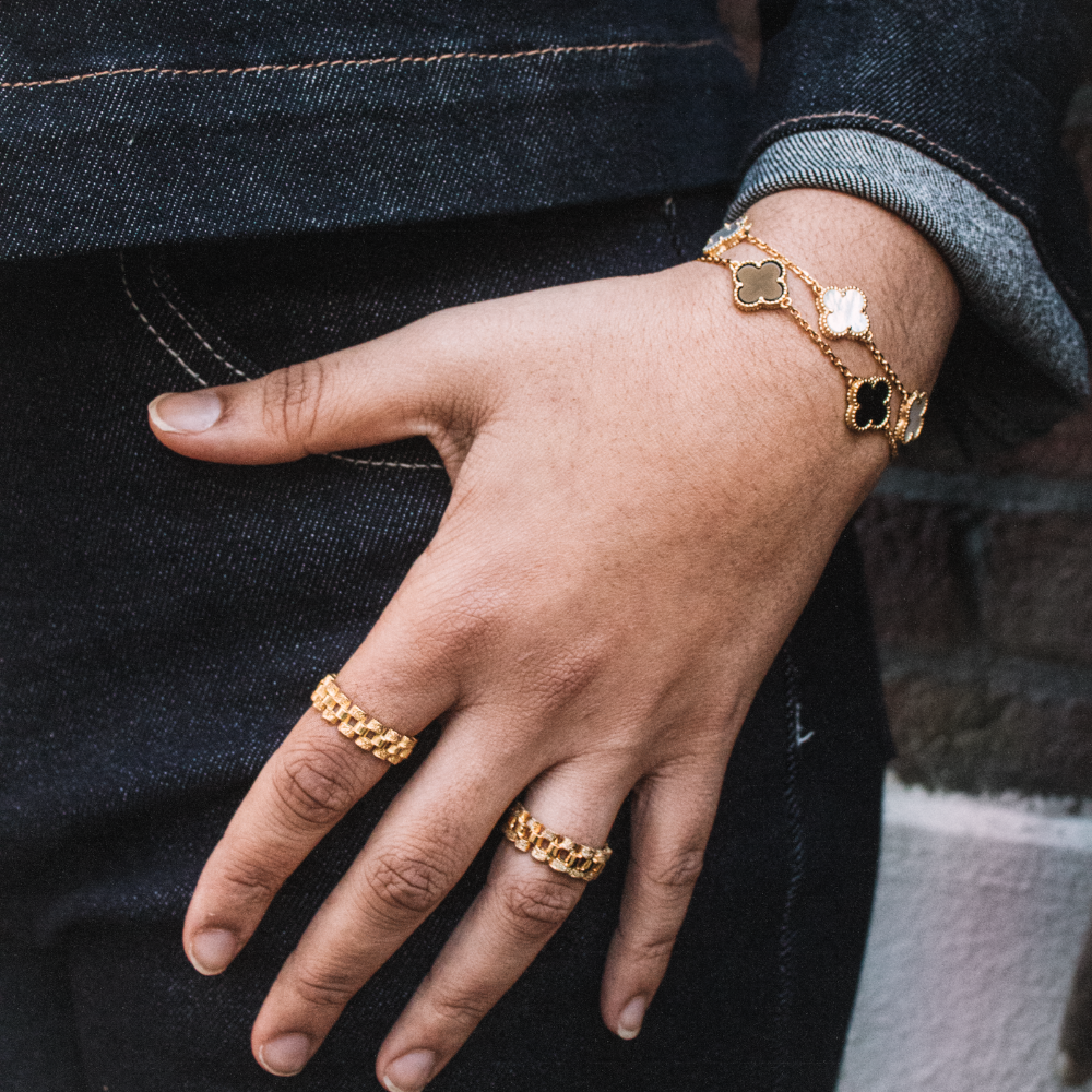 14 KARAAT 'SCHAKELRING' - 14 KARAAT GOUD -