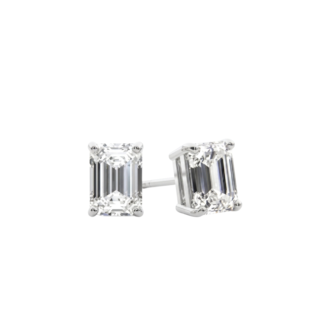 ZILVEREN 'BAGUETTE' MOISSANITE OORBELLEN - 925 ZILVER -