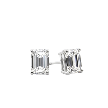 ZILVEREN 'BAGUETTE' MOISSANITE OORBELLEN - 925 ZILVER -