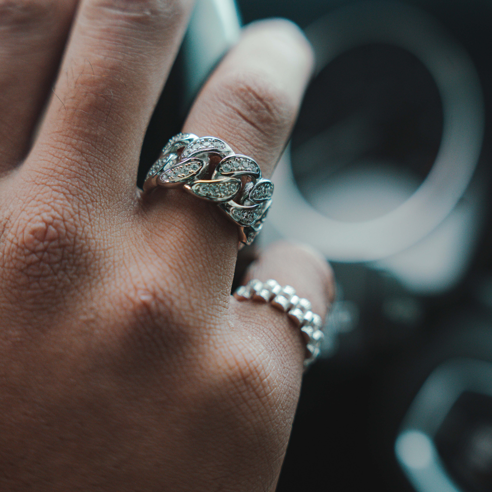 Zilveren 'dikke' cuban ring - 925 zilver -