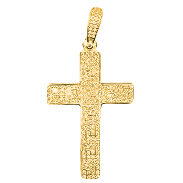 Zilveren goudkleurige kruis hanger - 925 zilver -