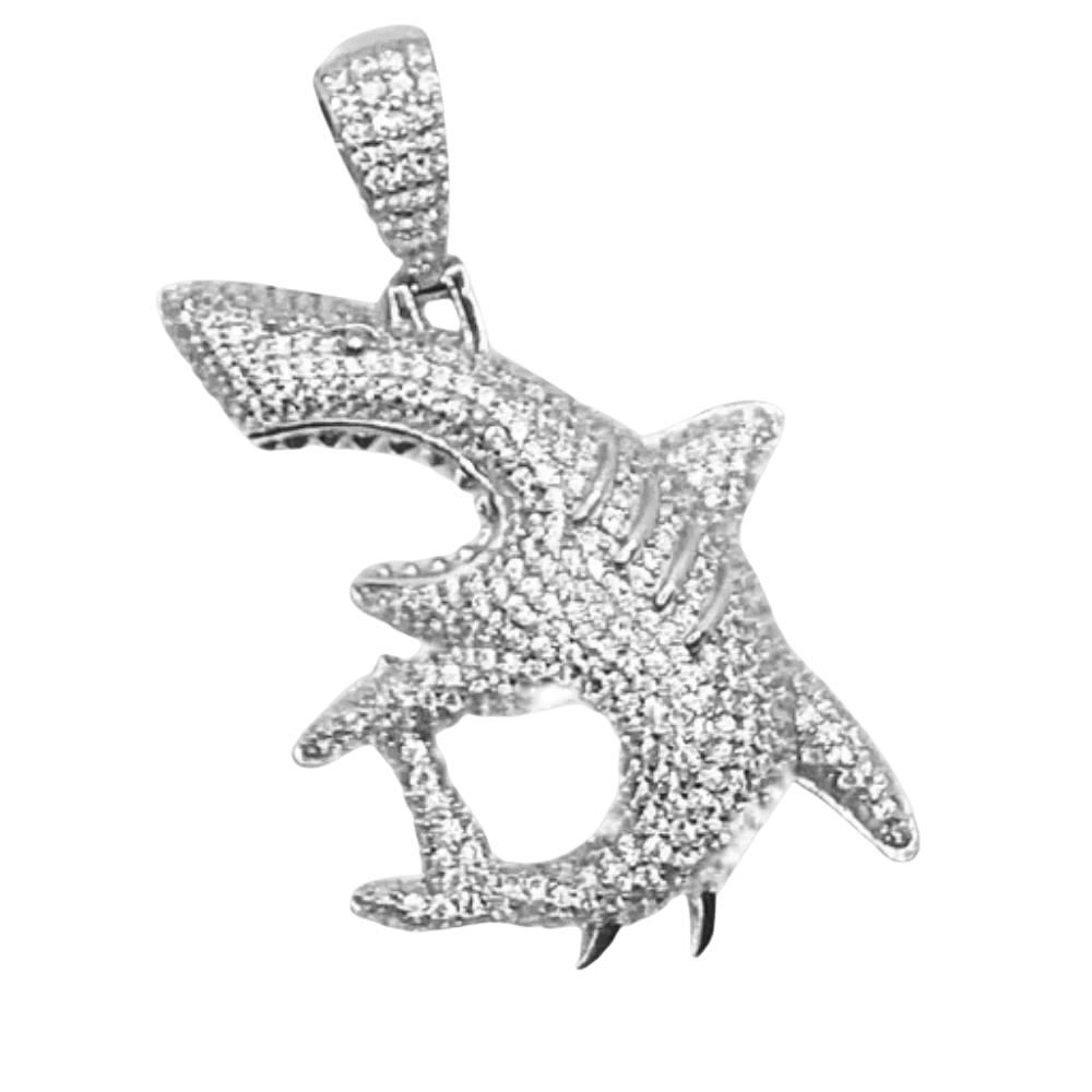 Zilveren haai hanger - 925 zilver -