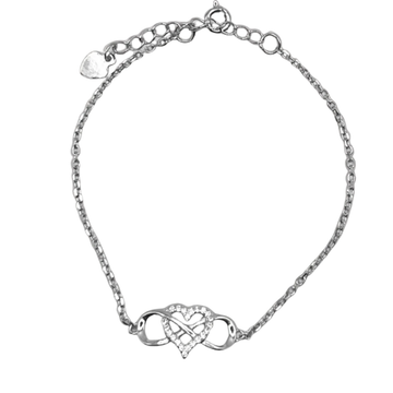 Zilveren hartjes X infinite armband - 925 zilver -