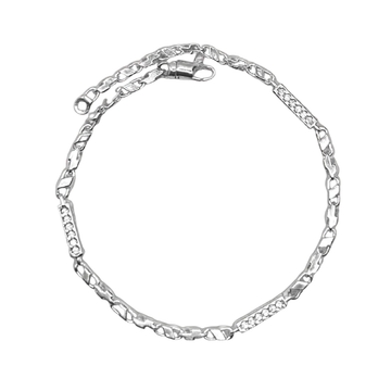 Zilveren link blokken armband - 925 zilver -