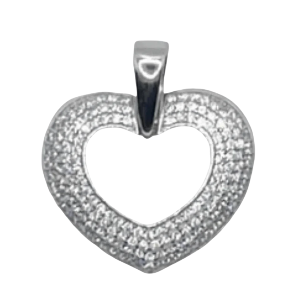 Zilveren hart open hanger - 925 zilver -