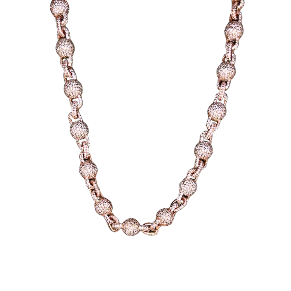 ICED OUT 'KLAVER' ROSÉ MOISSANITE DIAMANTEN SET - 925 ZILVER -