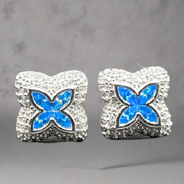 ZILVEREN ICED OUT 'KLAVER' OORBELLEN - 925 ZILVER -