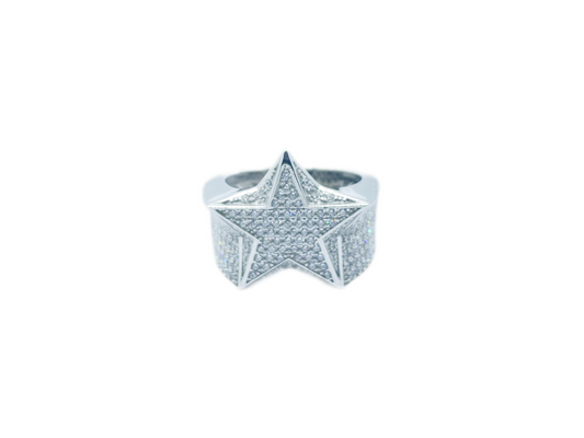 Silver star ring
