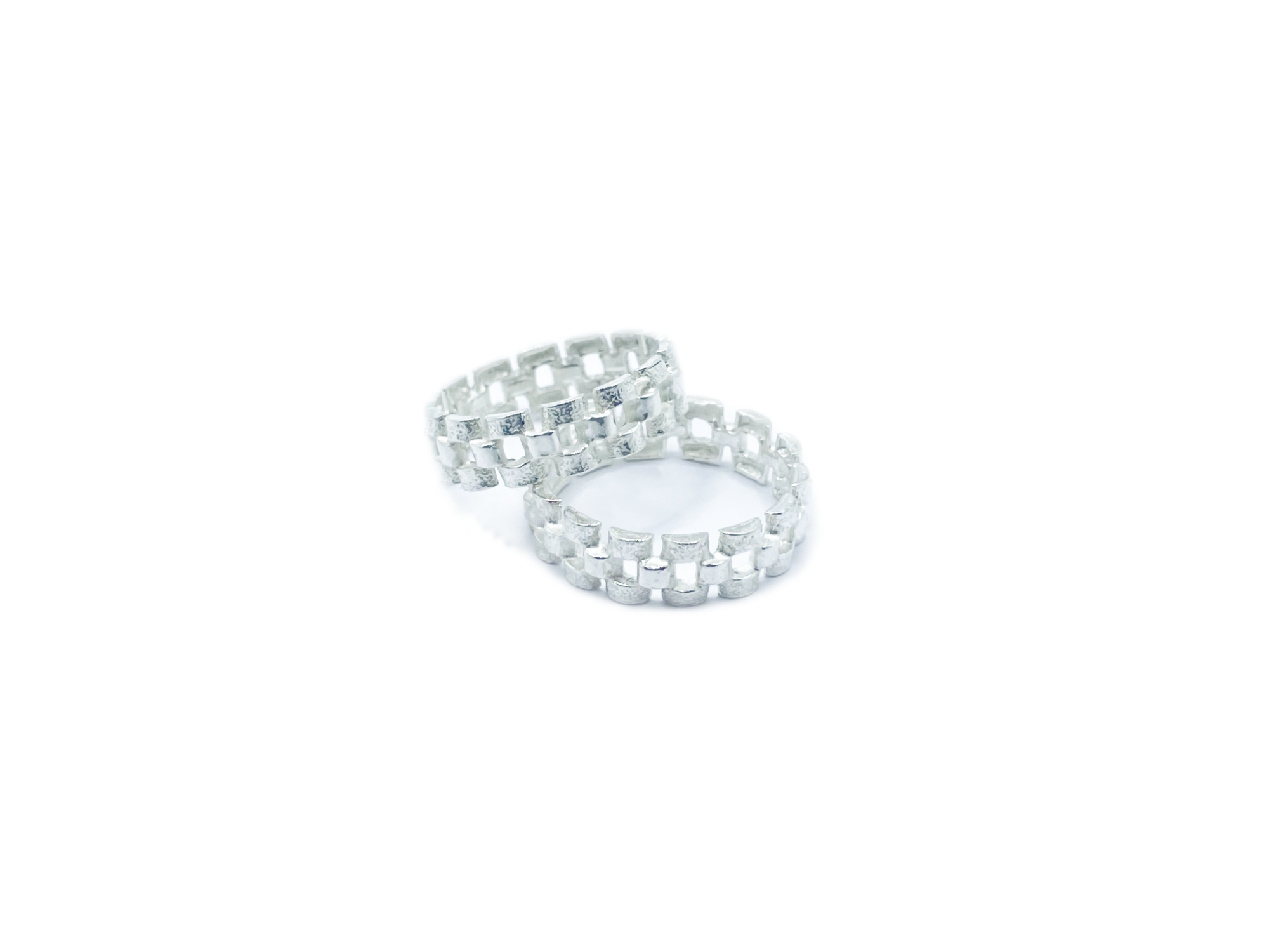 Silver link ring 