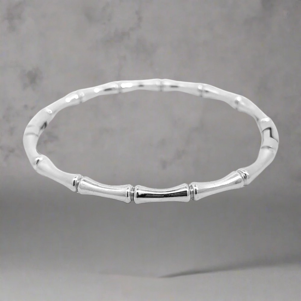 Zilveren bamboo armband - 925 zilver -