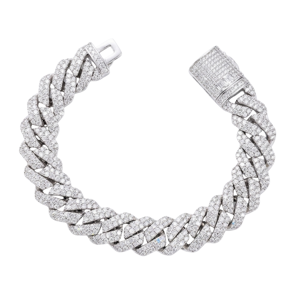 Zilveren Cuban armband iced out - 925 zilver -