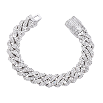 Zilveren Cuban armband iced out - 925 zilver -