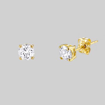 ZILVEREN GOLDPATED ZIRKONIA OORBELLEN - 925 ZILVER