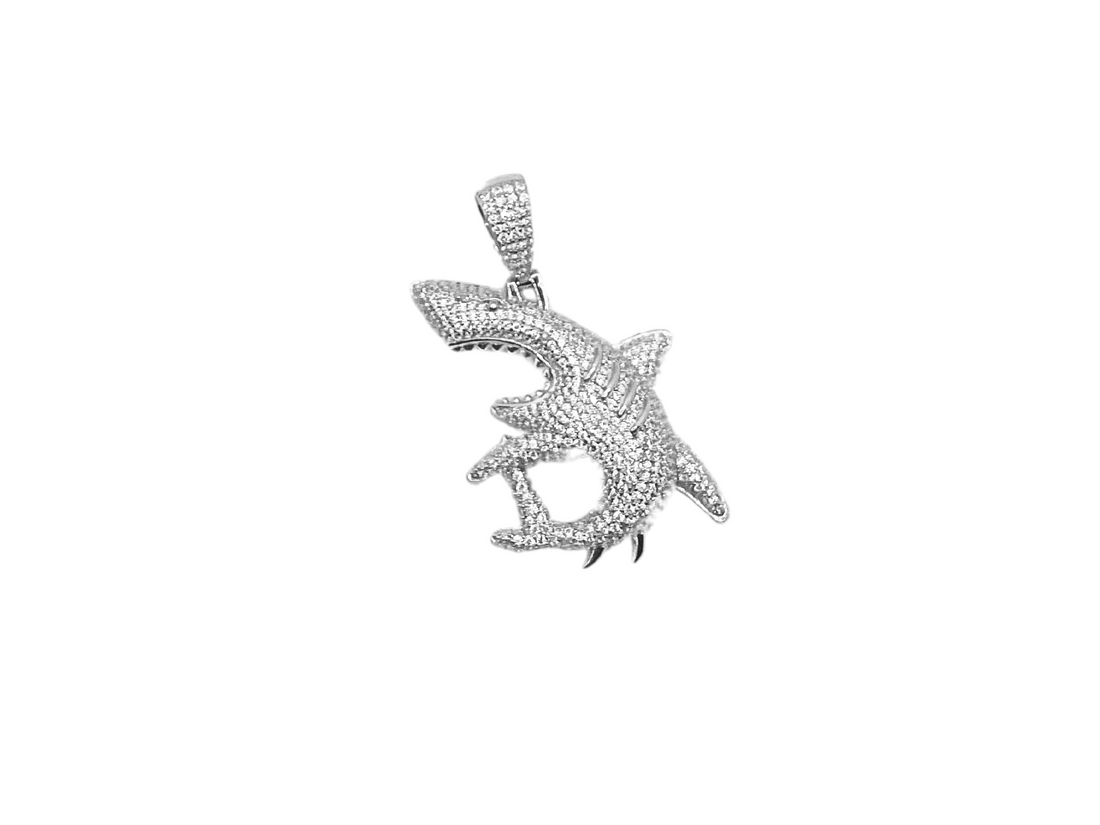 Zilveren haai hanger - 925 zilver -