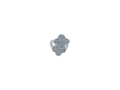 Silver clover ring