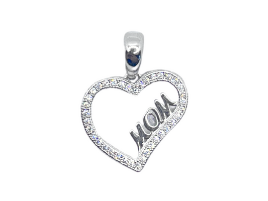 Silver Mom pendant
