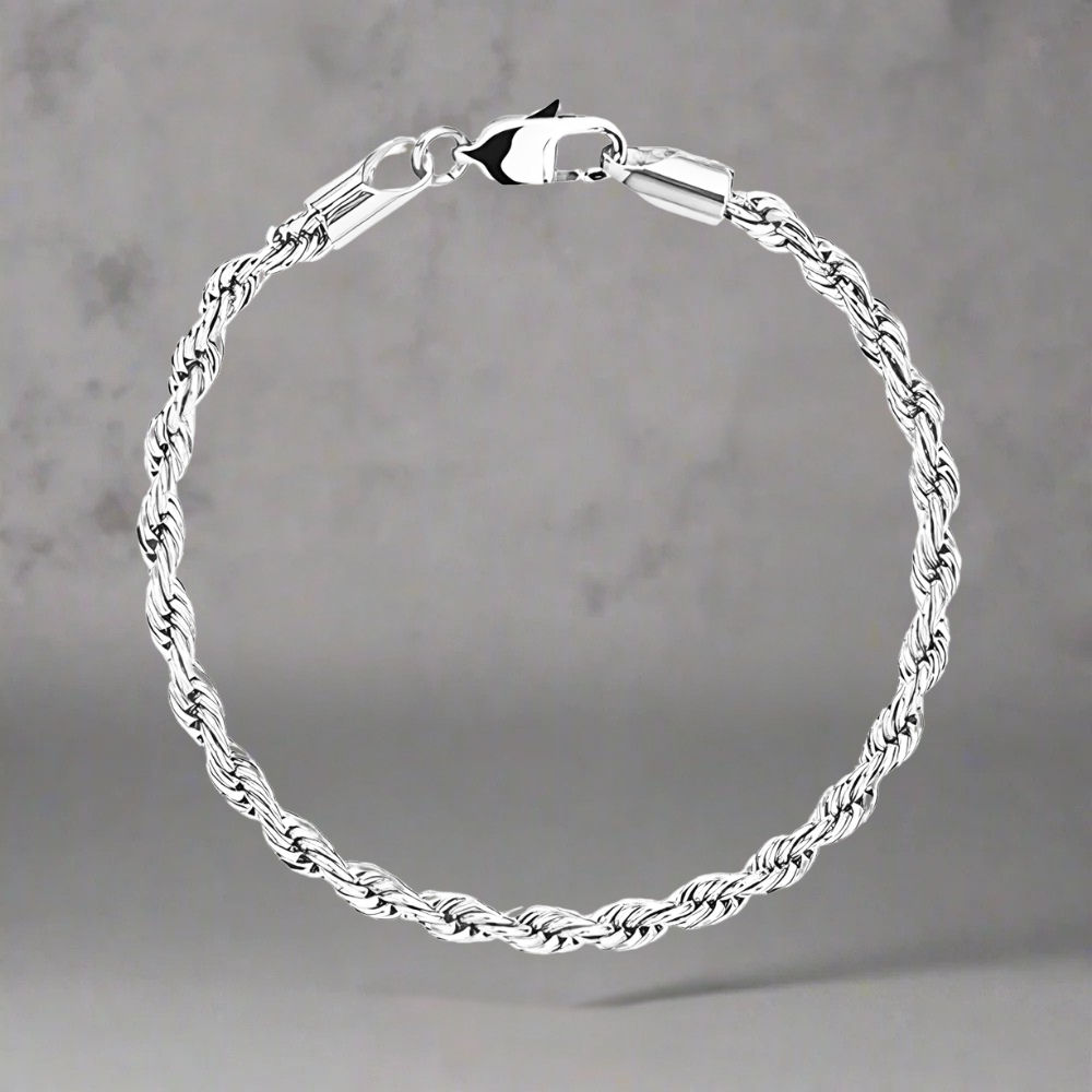 Silver rope bracelet