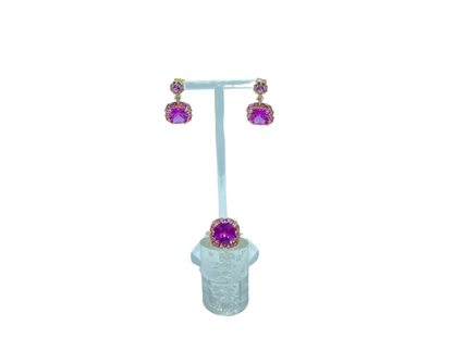Silver gold plated pink princess set