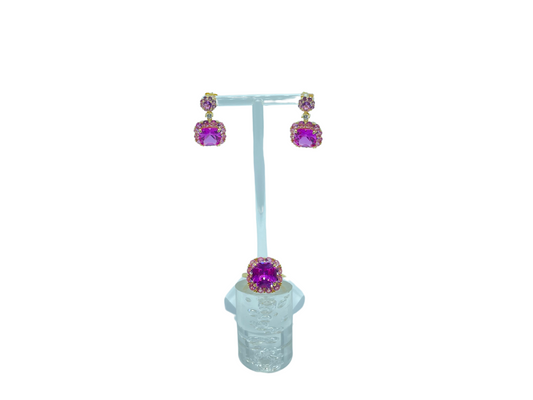 Silver gold plated pink princess set