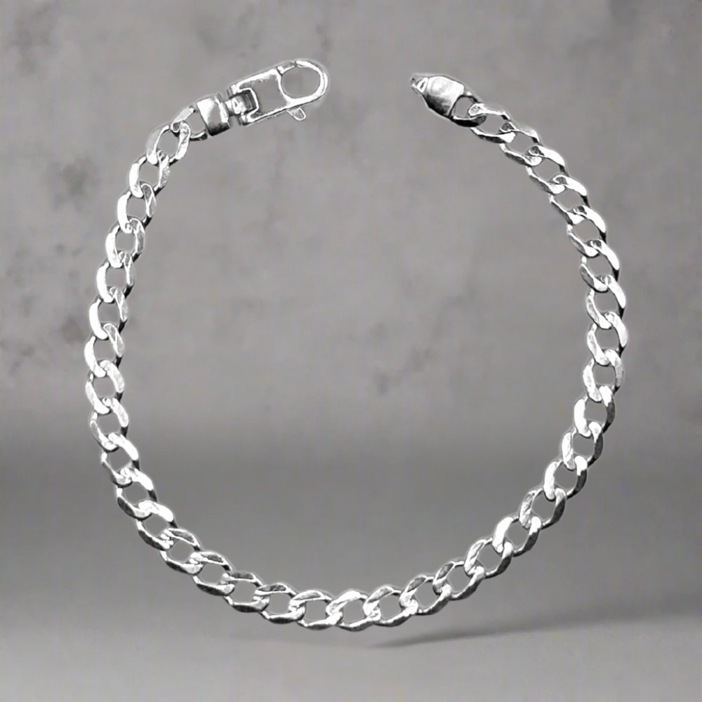 5 MM platte schakelarmband - 925 zilver -