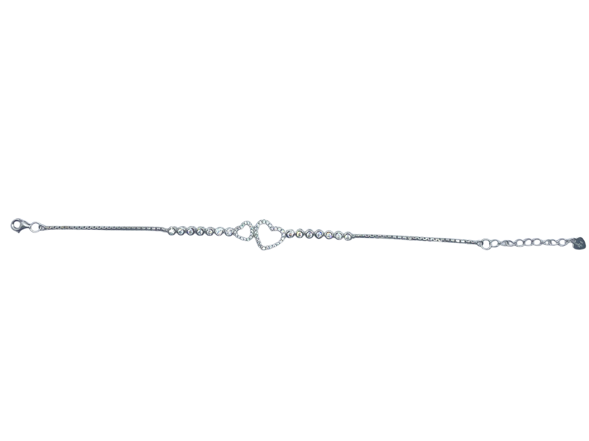 Zilveren hartjes armband - 925 zilver -